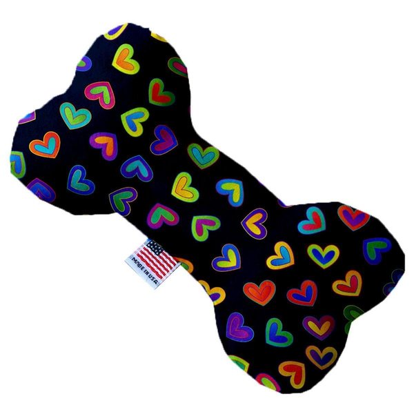 Mirage Pet Products Bright Hearts 6 in. Stuffing Free Bone Dog Toy 1106-SFTYBN6